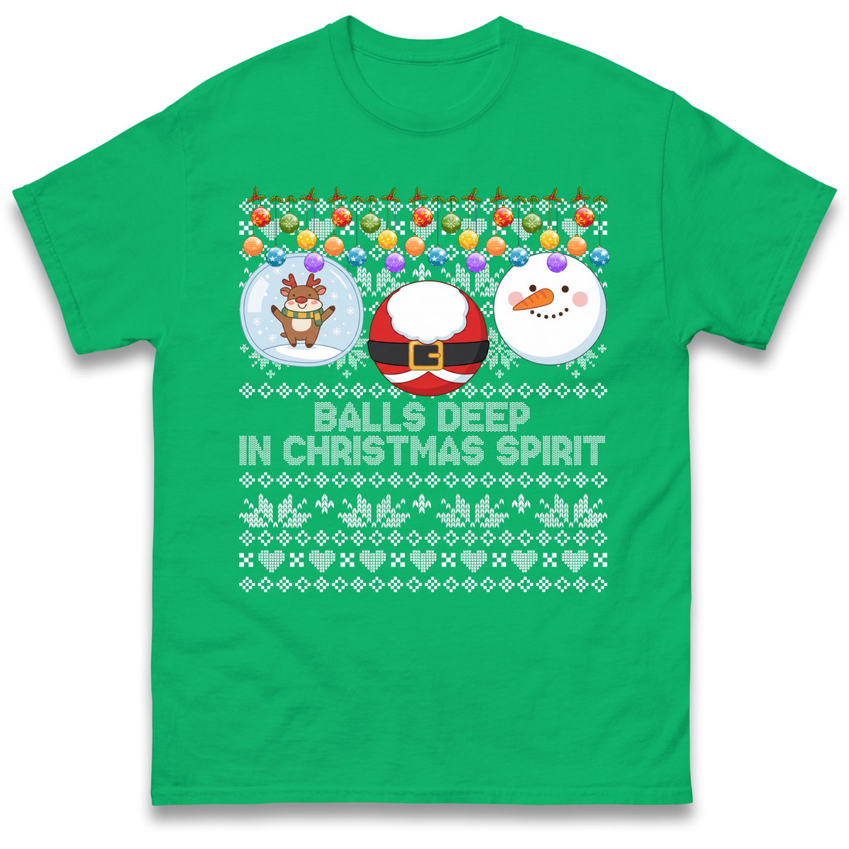 Balls Deep in Christmas Spirit Christmas Jumper T-Shirt