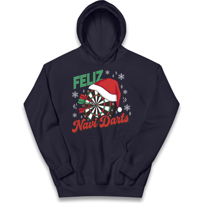 Feliz Navidarts Kids Hoodie - Christmas Darts Design