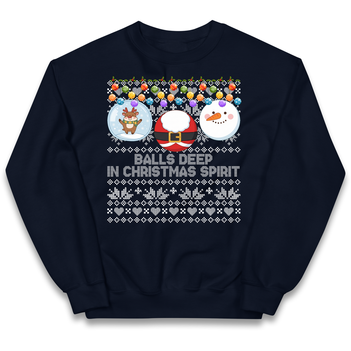 Balls Deep in Christmas Spirit Christmas Jumper Kids Jumper