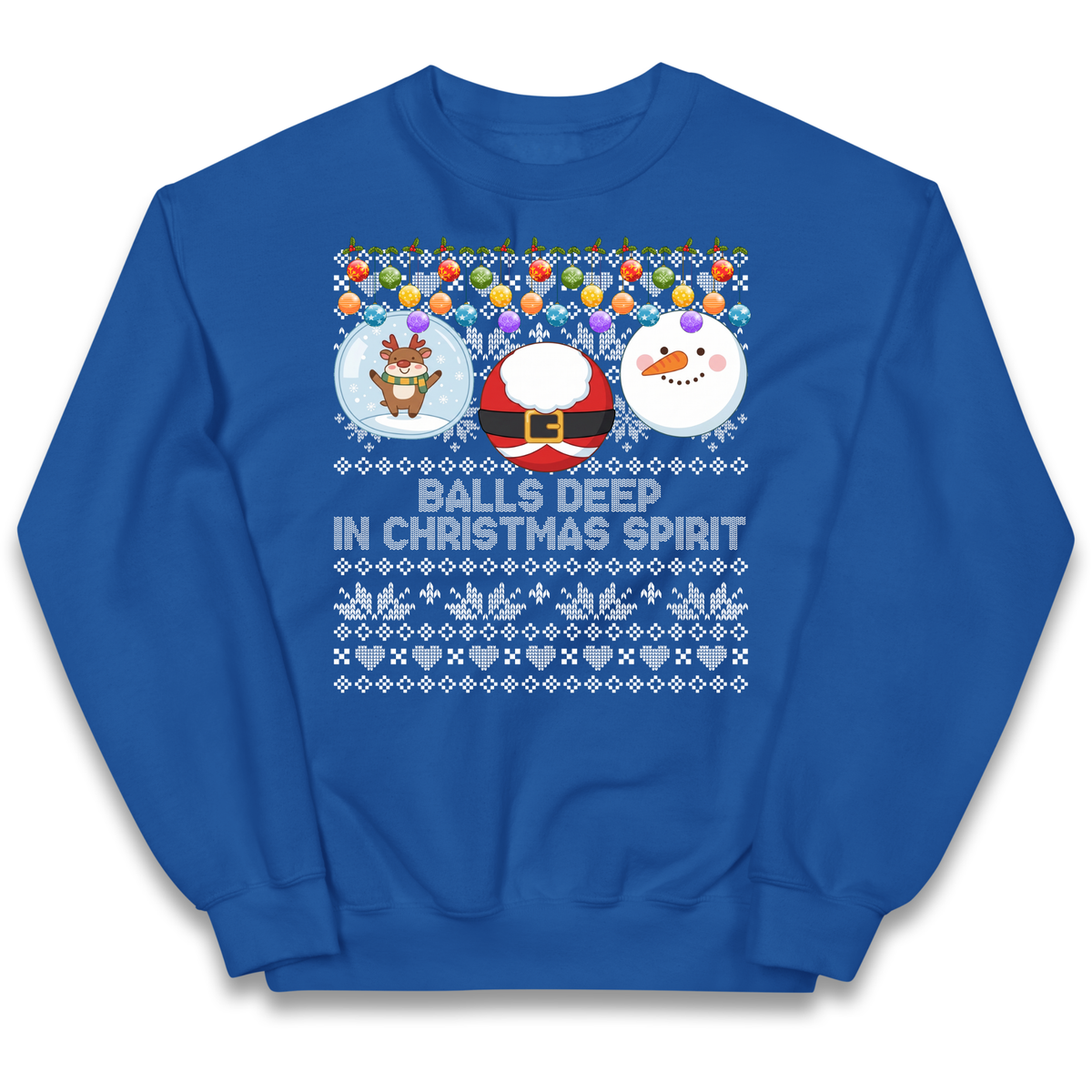 Balls Deep in Christmas Spirit Christmas Jumper Kids Jumper