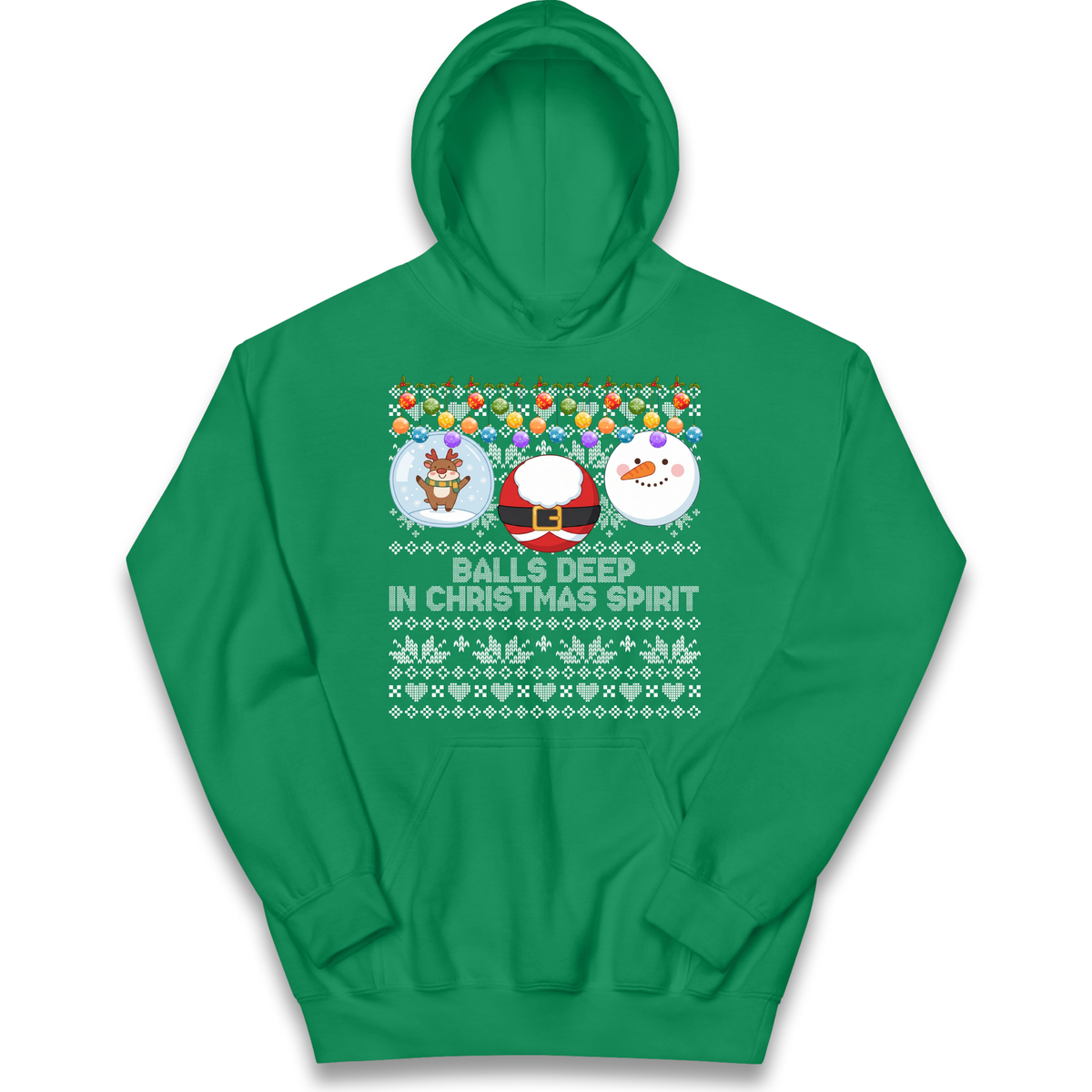 Balls Deep in Christmas Spirit Christmas Jumper Kids Hoodie