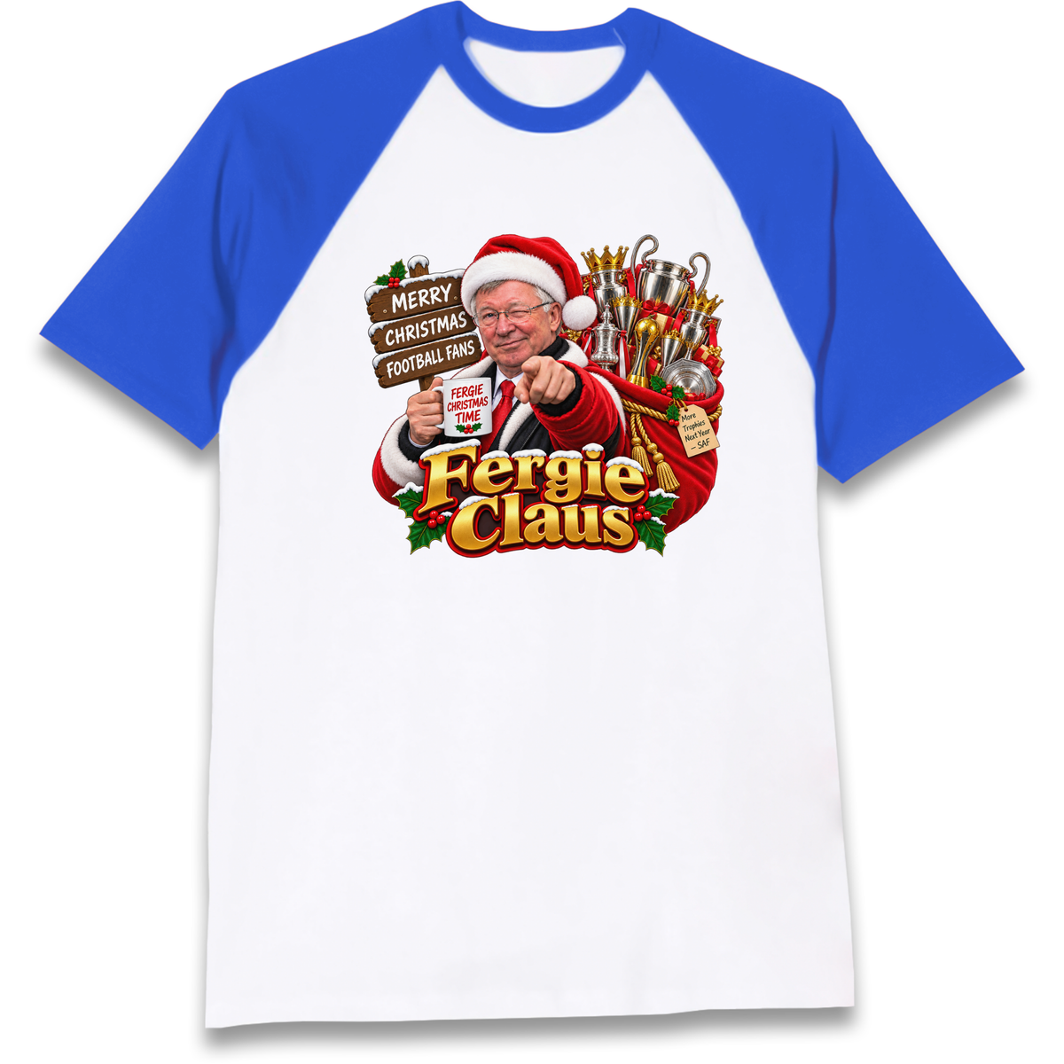 Man United Christmas Raglan T-Shirt