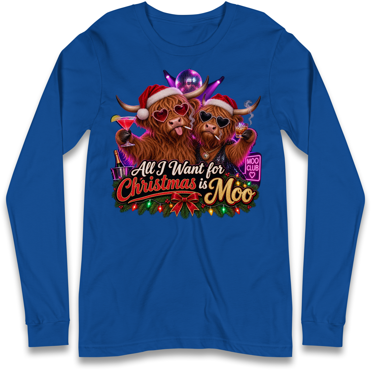 Highland Cow Christmas Long Sleeve T-Shirt