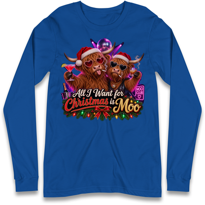 Highland Cow Christmas Long Sleeve T-Shirt
