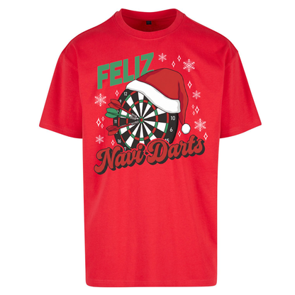 Feliz Navidarts Oversized T-Shirt - Festive Darts Gift