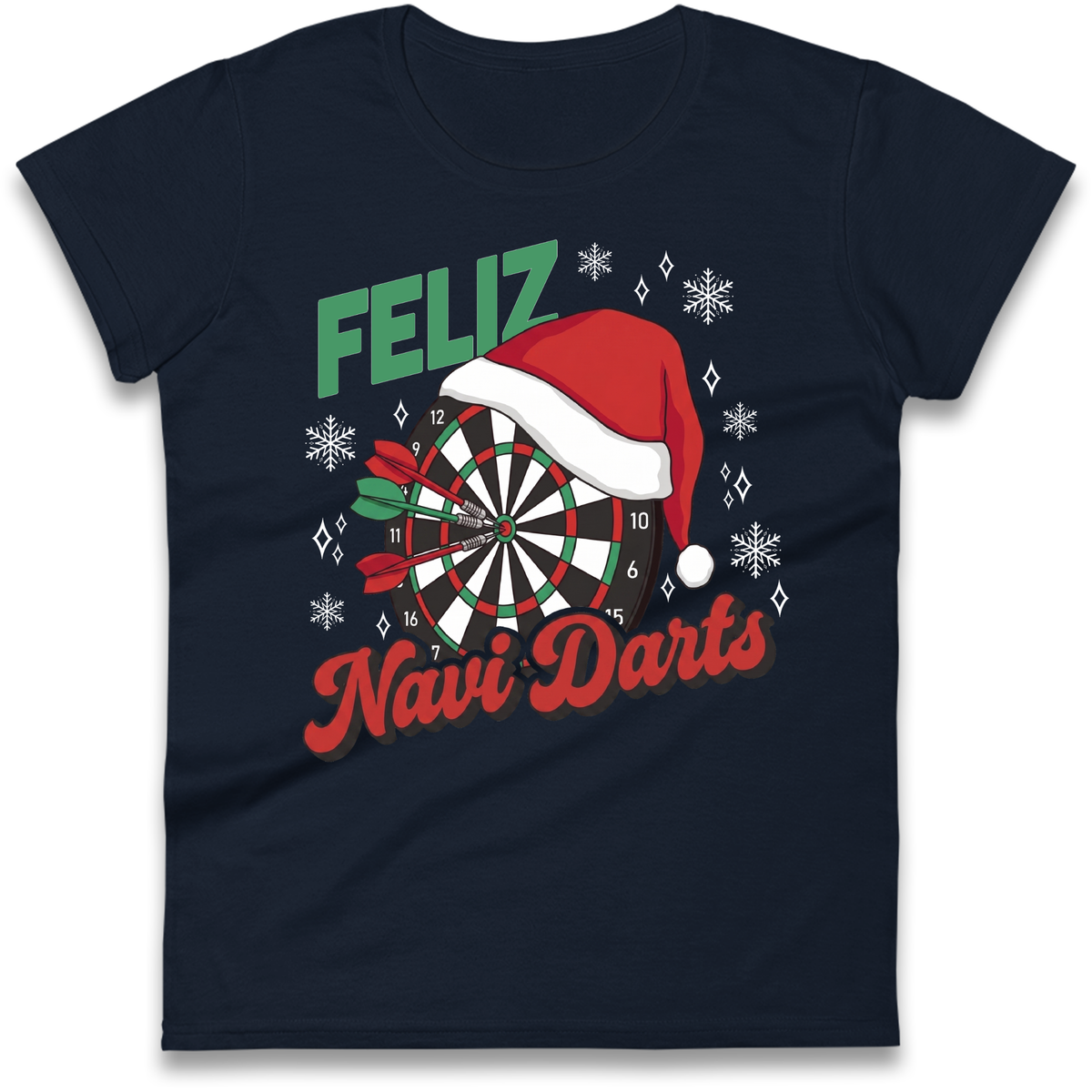 Feliz Navidarts Ladies T-Shirt - Christmas Darts Gift