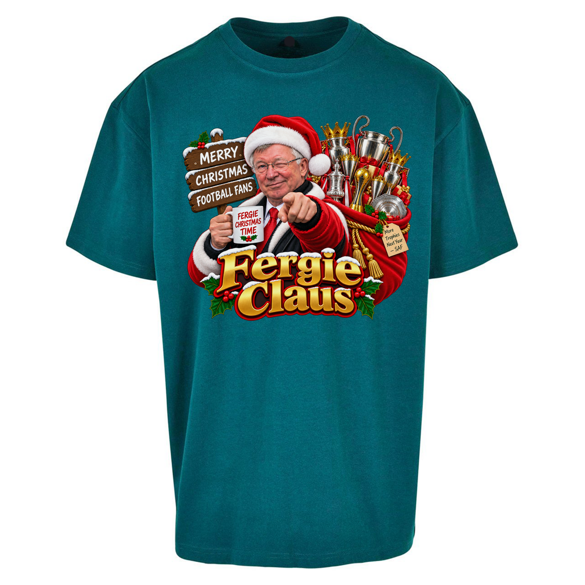 Man United Christmas Oversized T-Shirt
