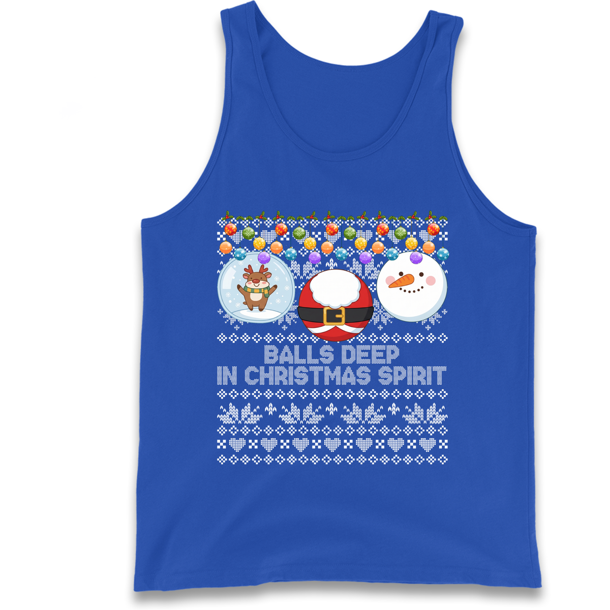 Balls Deep in Christmas Spirit Christmas Jumper Tank Top