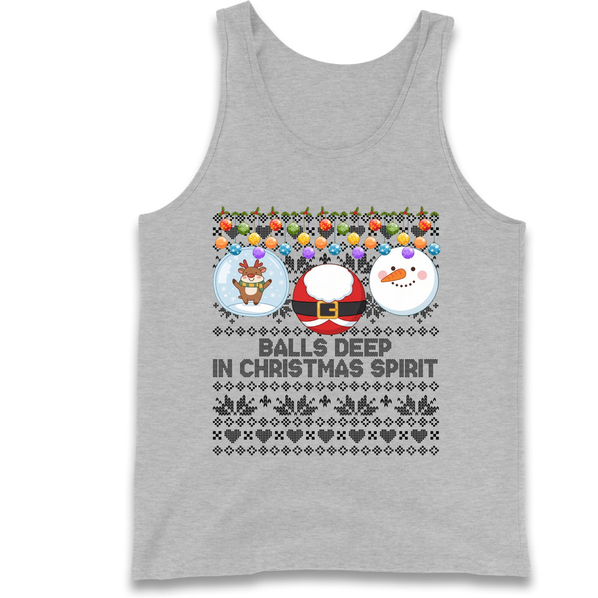Balls Deep in Christmas Spirit Christmas Jumper Tank Top