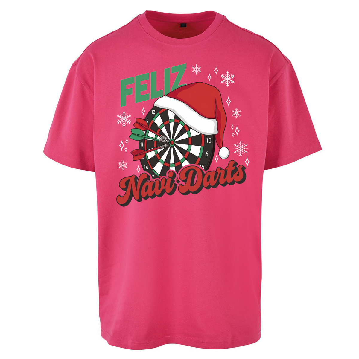 Feliz Navidarts Oversized T-Shirt - Festive Darts Gift