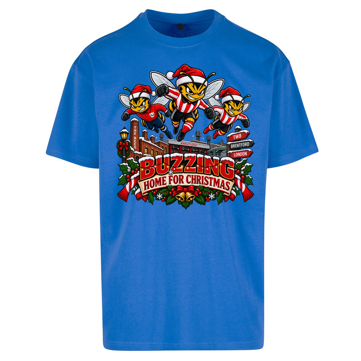 Brentford Football Christmas Oversized T-Shirt