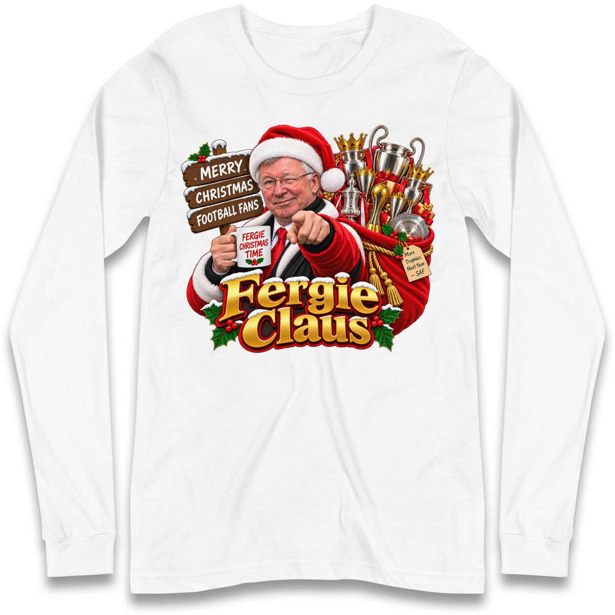 Man United Christmas Long Sleeve T-Shirt