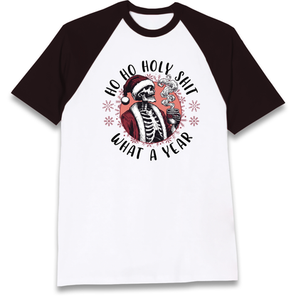 HO HO Holy Santa Raglan T-Shirt