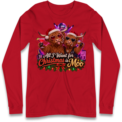 Highland Cow Christmas Long Sleeve T-Shirt