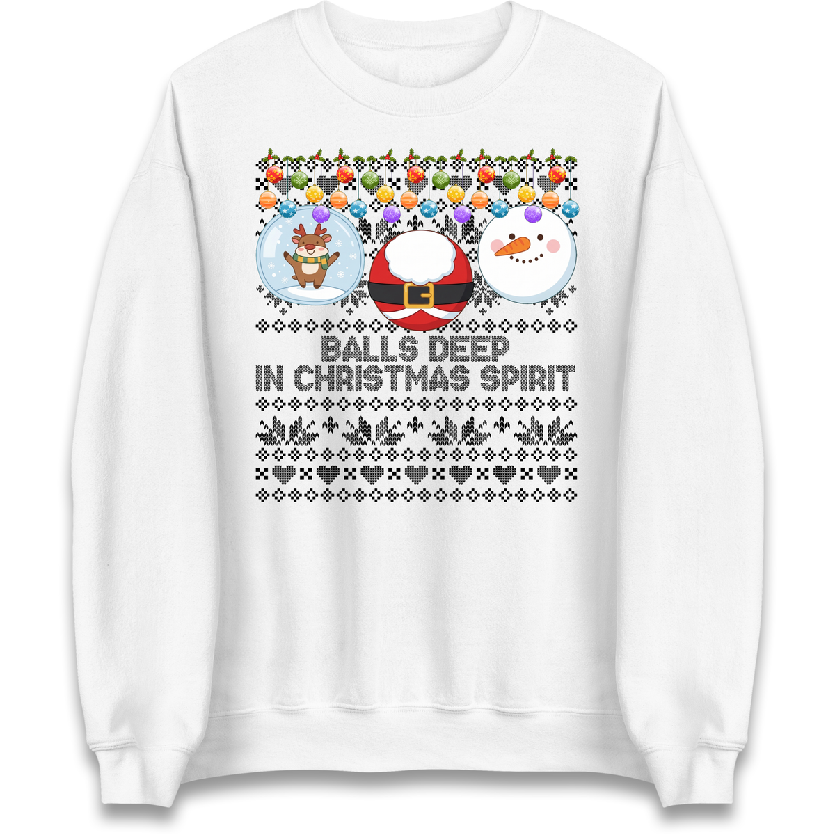 Balls Deep in Christmas Spirit Christmas Jumper Jumper