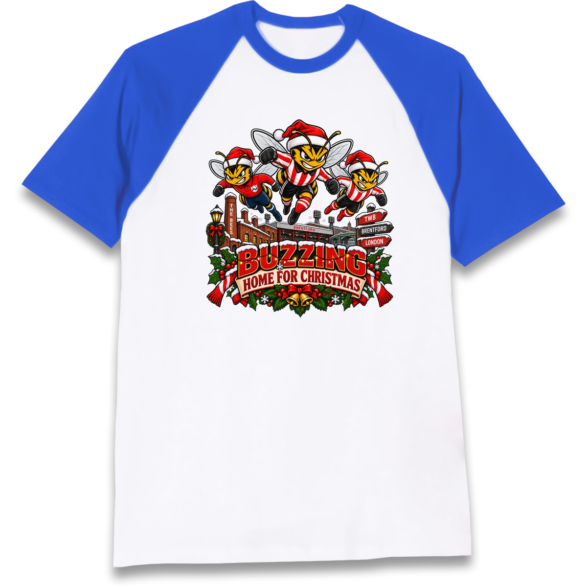 Brentford Football Christmas Raglan T-Shirt