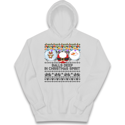 Balls Deep in Christmas Spirit Christmas Jumper Kids Hoodie