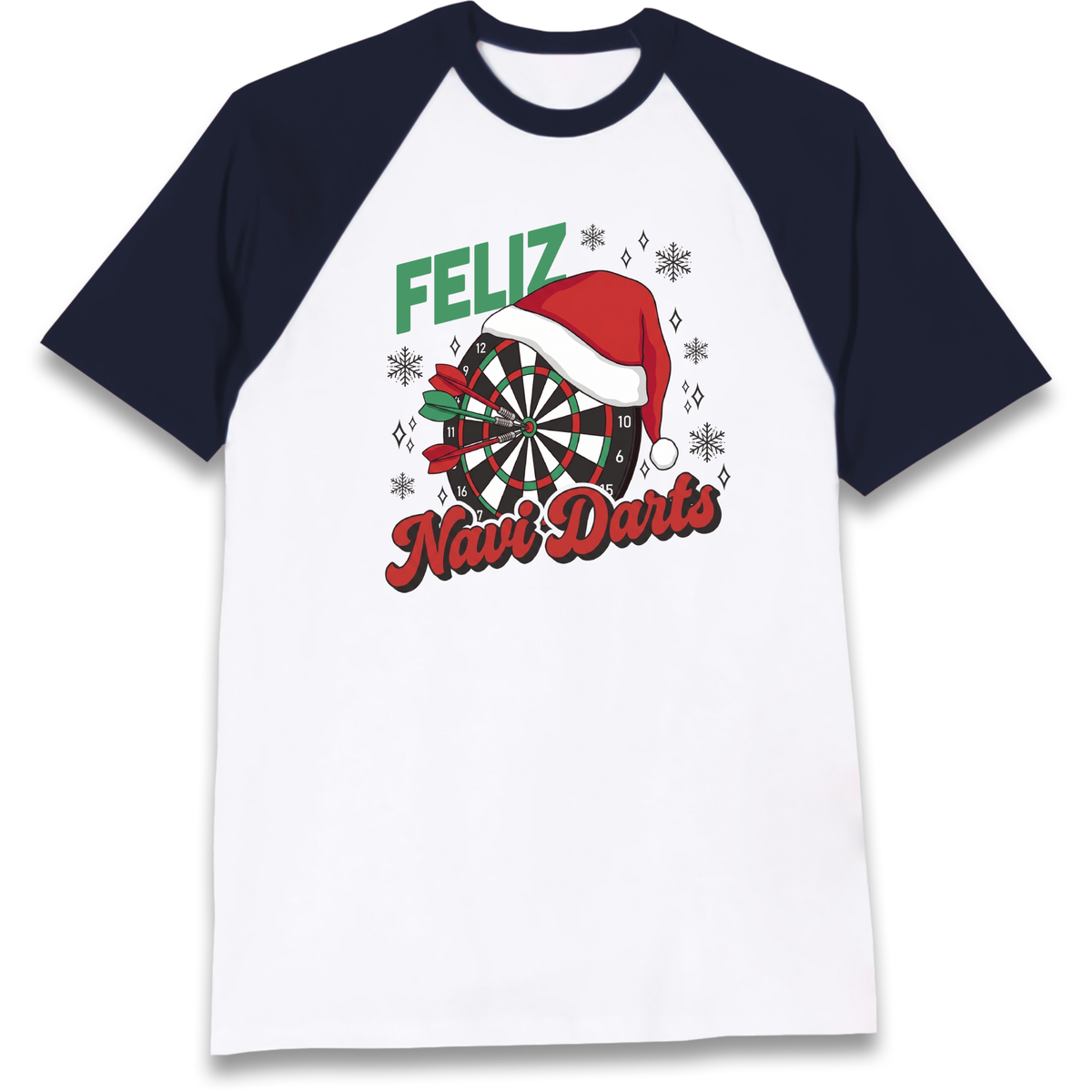 Feliz Navidarts Raglan T-Shirt - Festive Darts Gift
