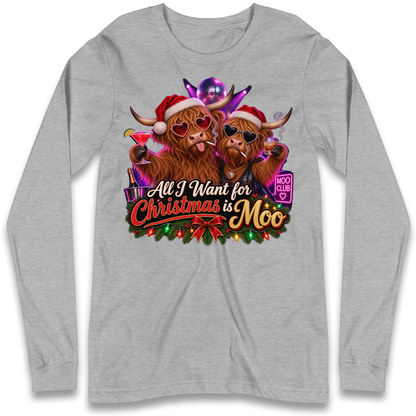 Highland Cow Christmas Long Sleeve T-Shirt