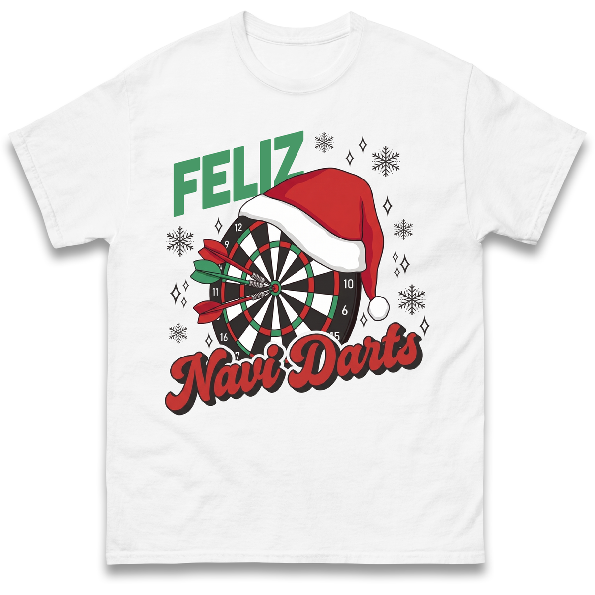 Feliz Navidarts Adult T-Shirt - Christmas Darts Gift