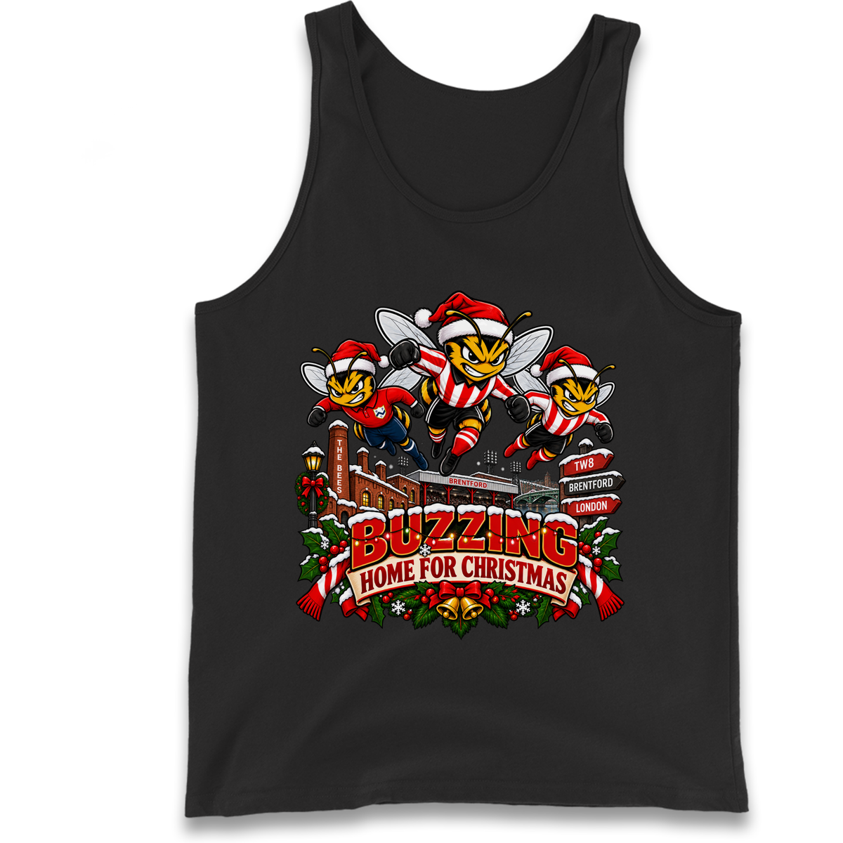 Brentford Football Christmas Tank Top