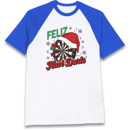 Feliz Navidarts Raglan T-Shirt - Festive Darts Gift