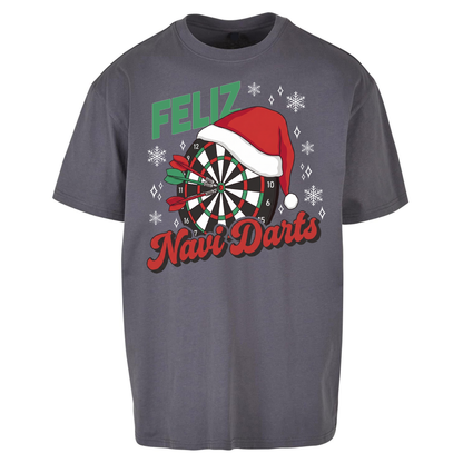 Feliz Navidarts Oversized T-Shirt - Festive Darts Gift