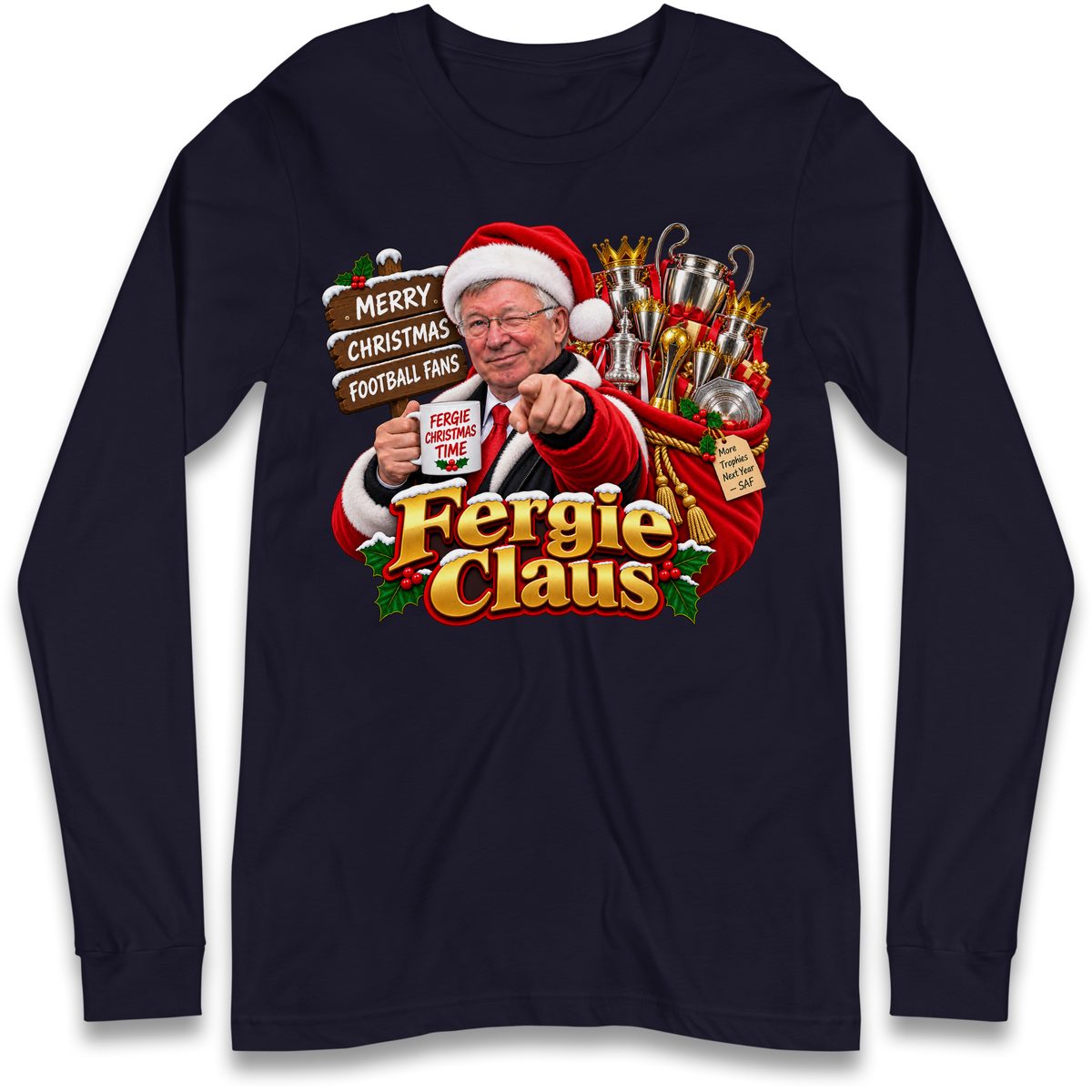 Man United Christmas Long Sleeve T-Shirt