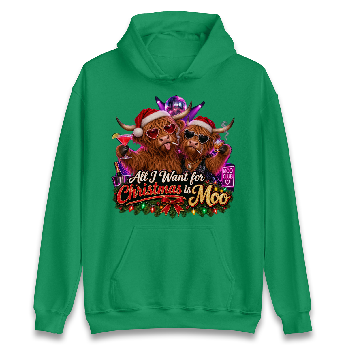 All I Want for Christmas is Moo Adult Hoodie