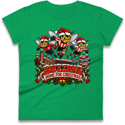 Brentford Football Christmas Ladies T-Shirt