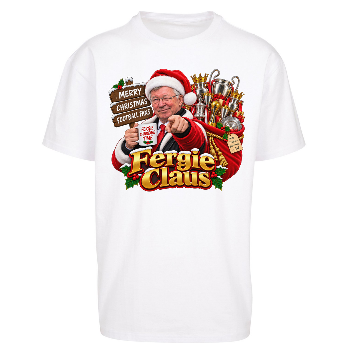 Man United Christmas Oversized T-Shirt