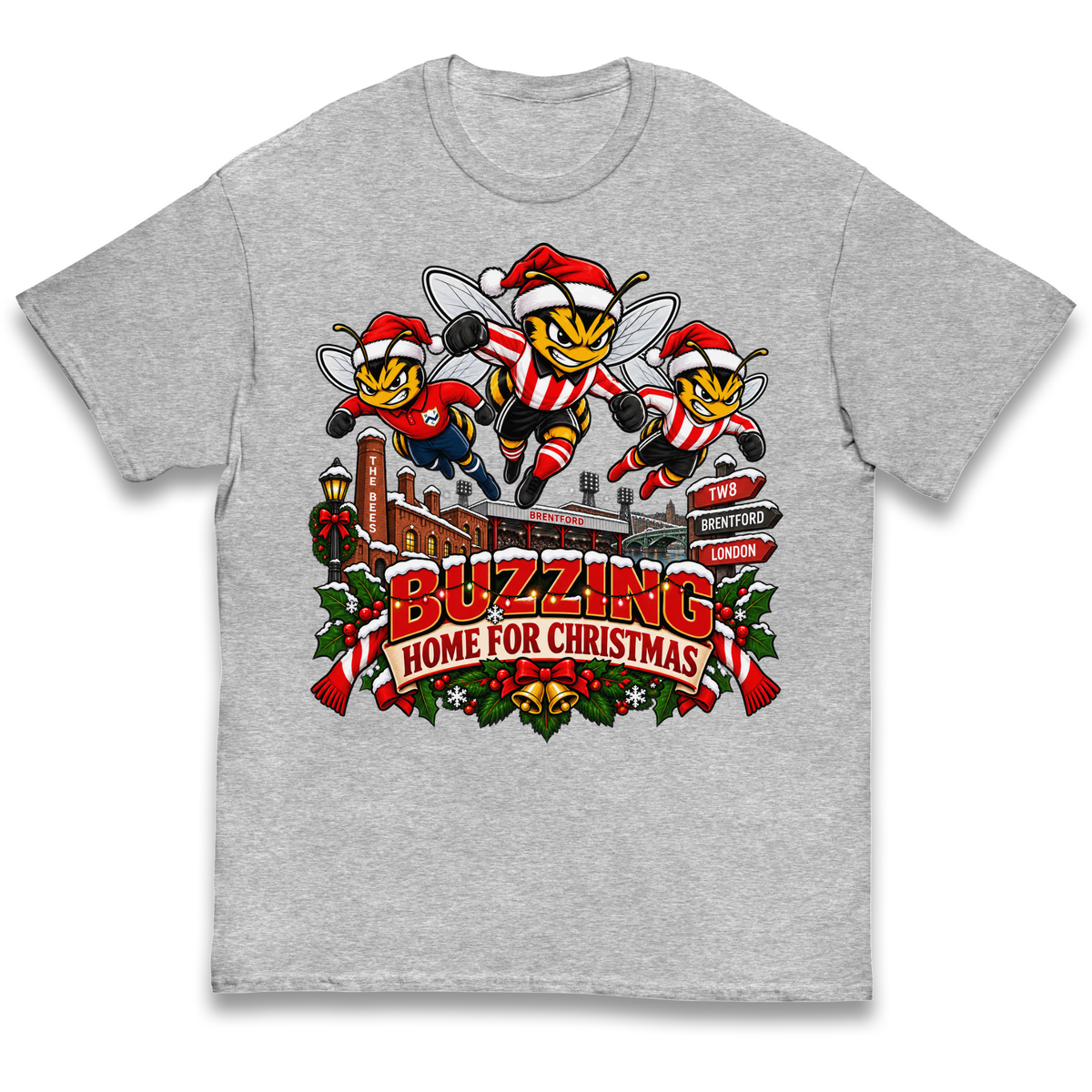 Brentford Football Christmas Kids T-Shirt