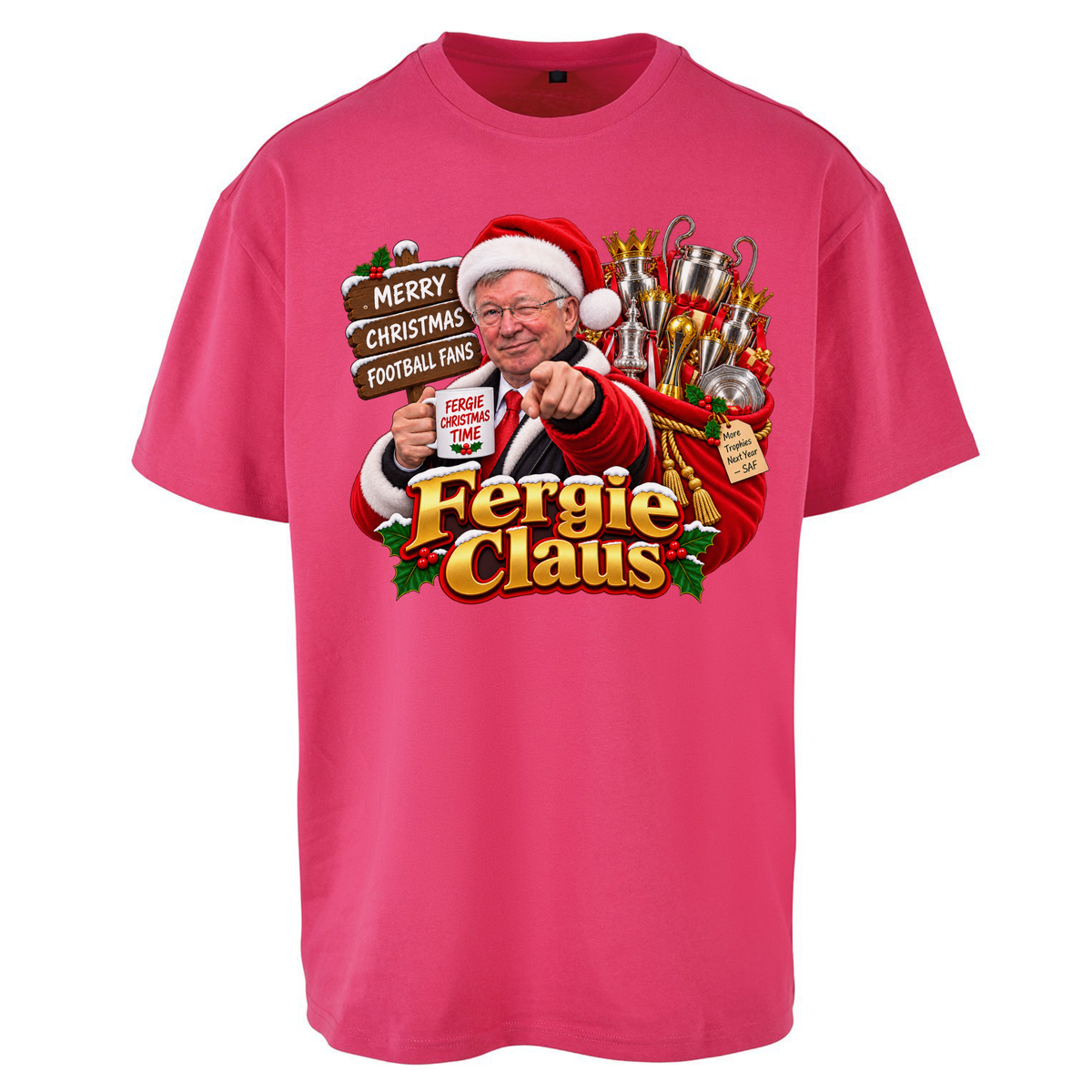 Man United Christmas Oversized T-Shirt