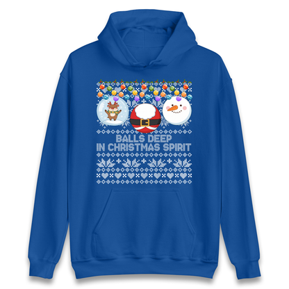 Balls Deep in Christmas Spirit Christmas Jumper Hoodie