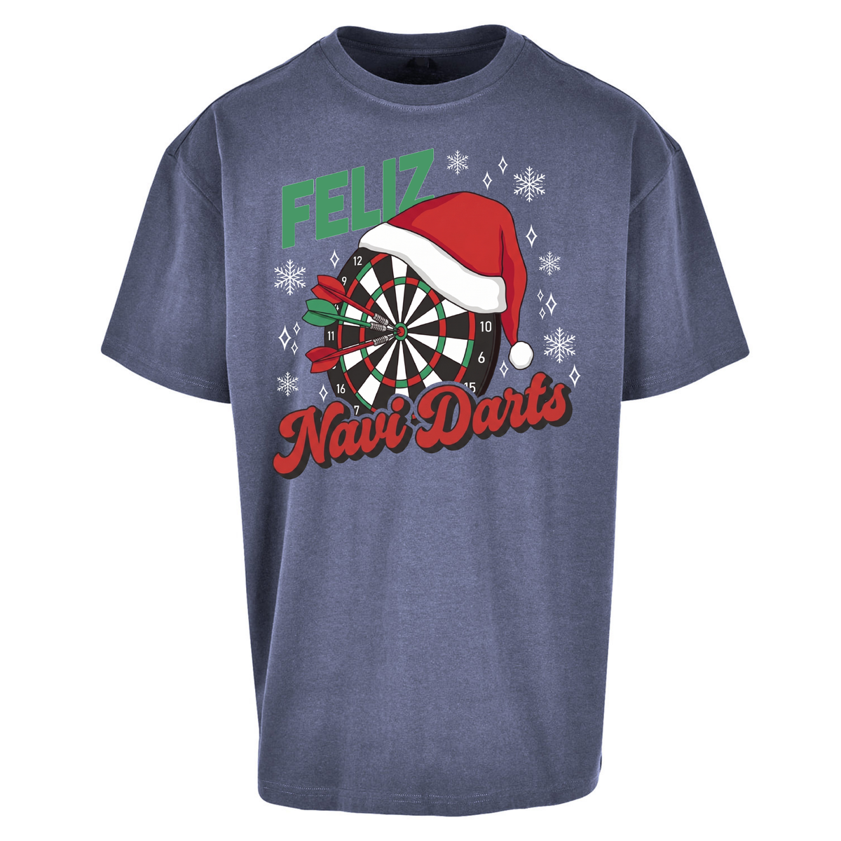 Feliz Navidarts Oversized T-Shirt - Festive Darts Gift