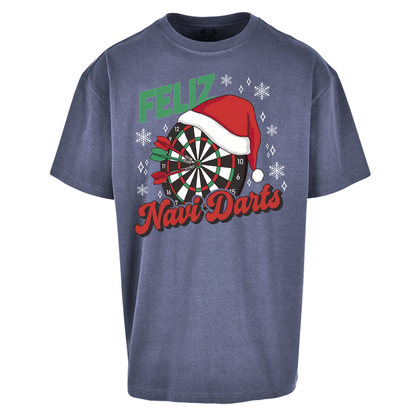 Feliz Navidarts Oversized T-Shirt - Festive Darts Gift