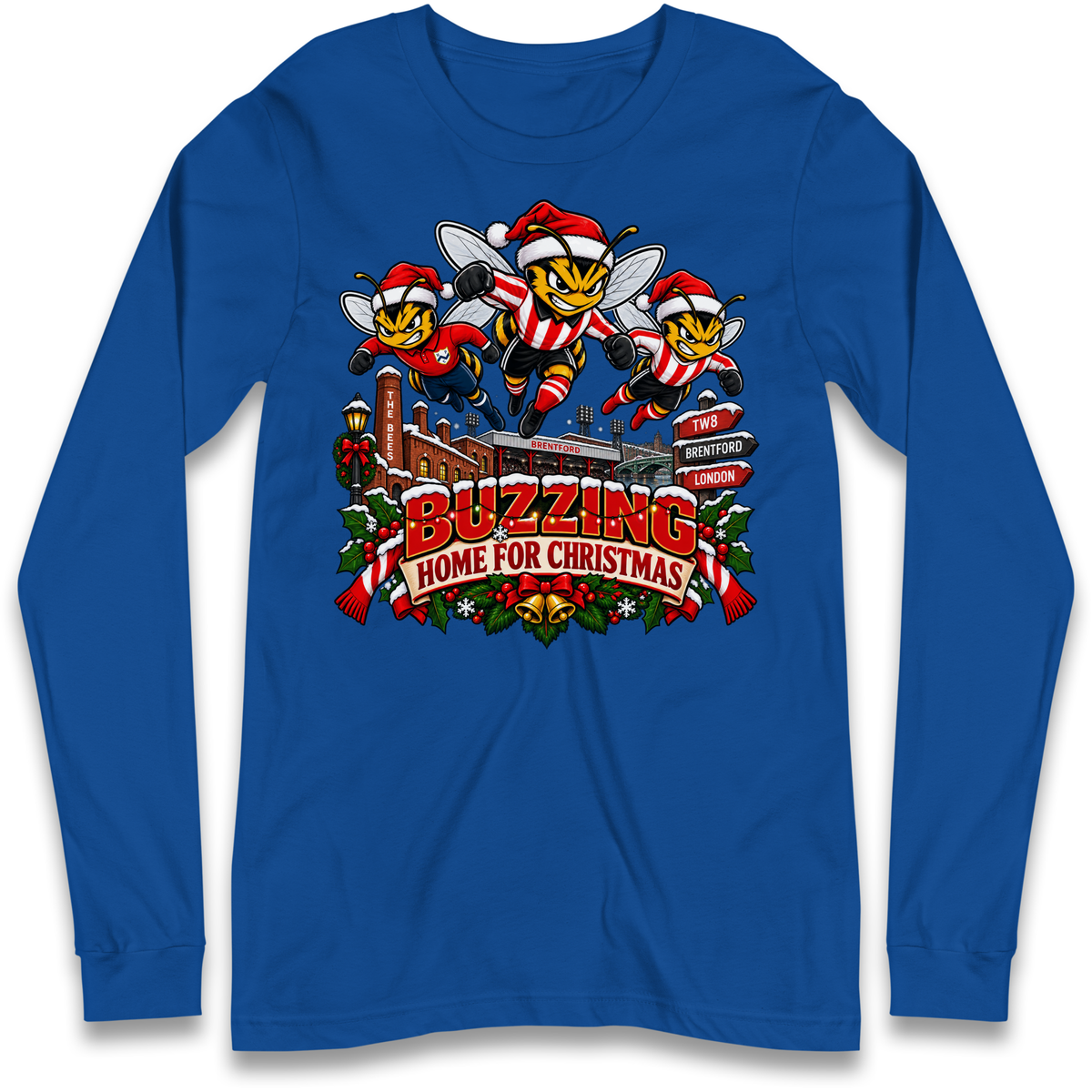 Brentford Football Christmas Long Sleeve T-Shirt