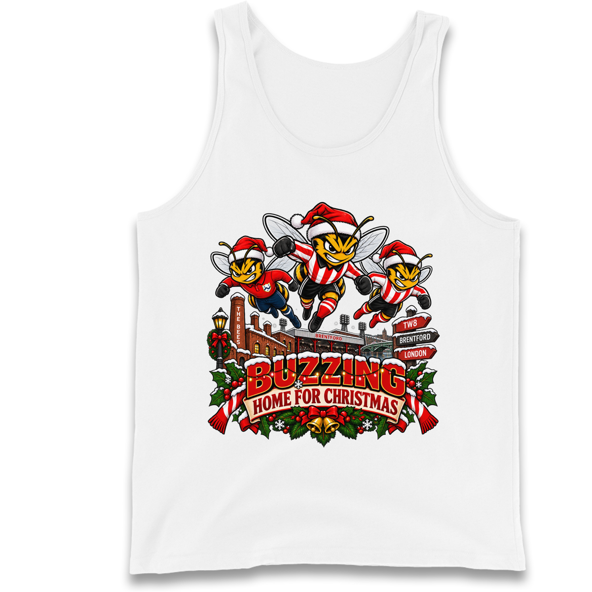 Brentford Football Christmas Tank Top