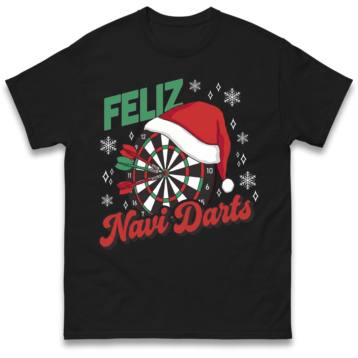 Feliz Navidarts Adult T-Shirt - Christmas Darts Gift