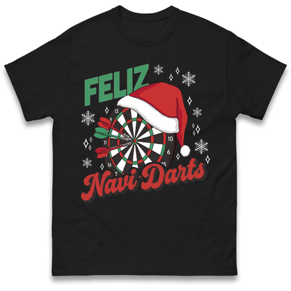 Feliz Navidarts Adult T-Shirt - Christmas Darts Gift