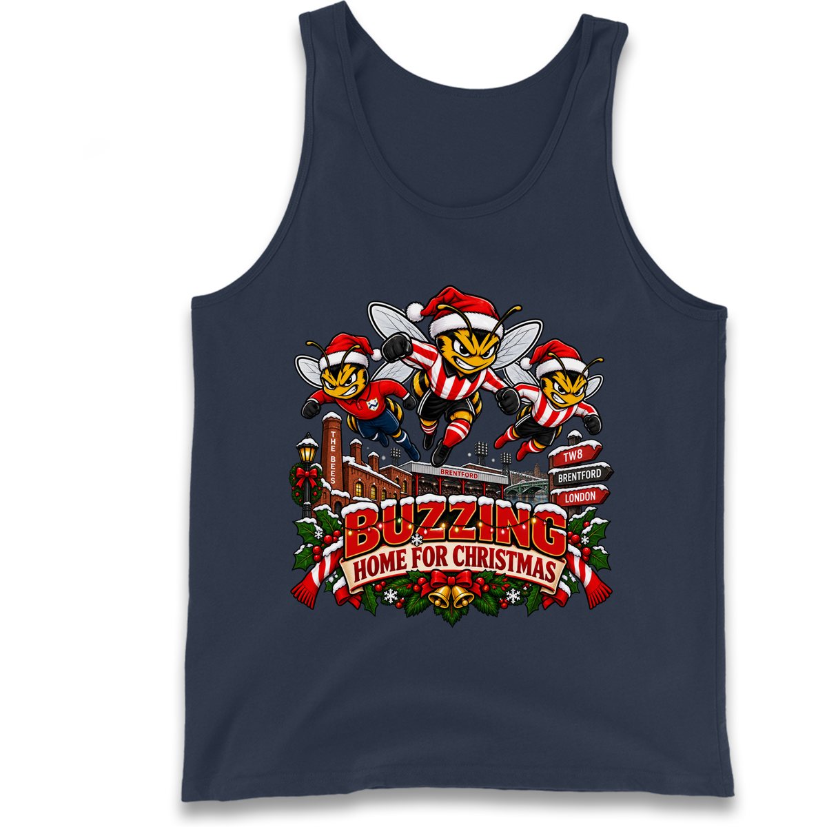 Brentford Football Christmas Tank Top