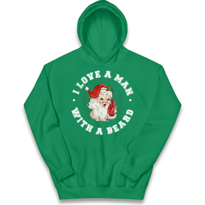 I Love A Man With A Beard Kids Hoodie