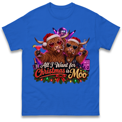 All I Want for Christmas is Moo Highland Cow T-Shirt