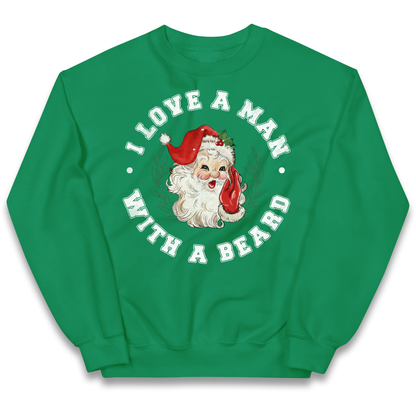 I Love A Man With A Beard Kids Jumper