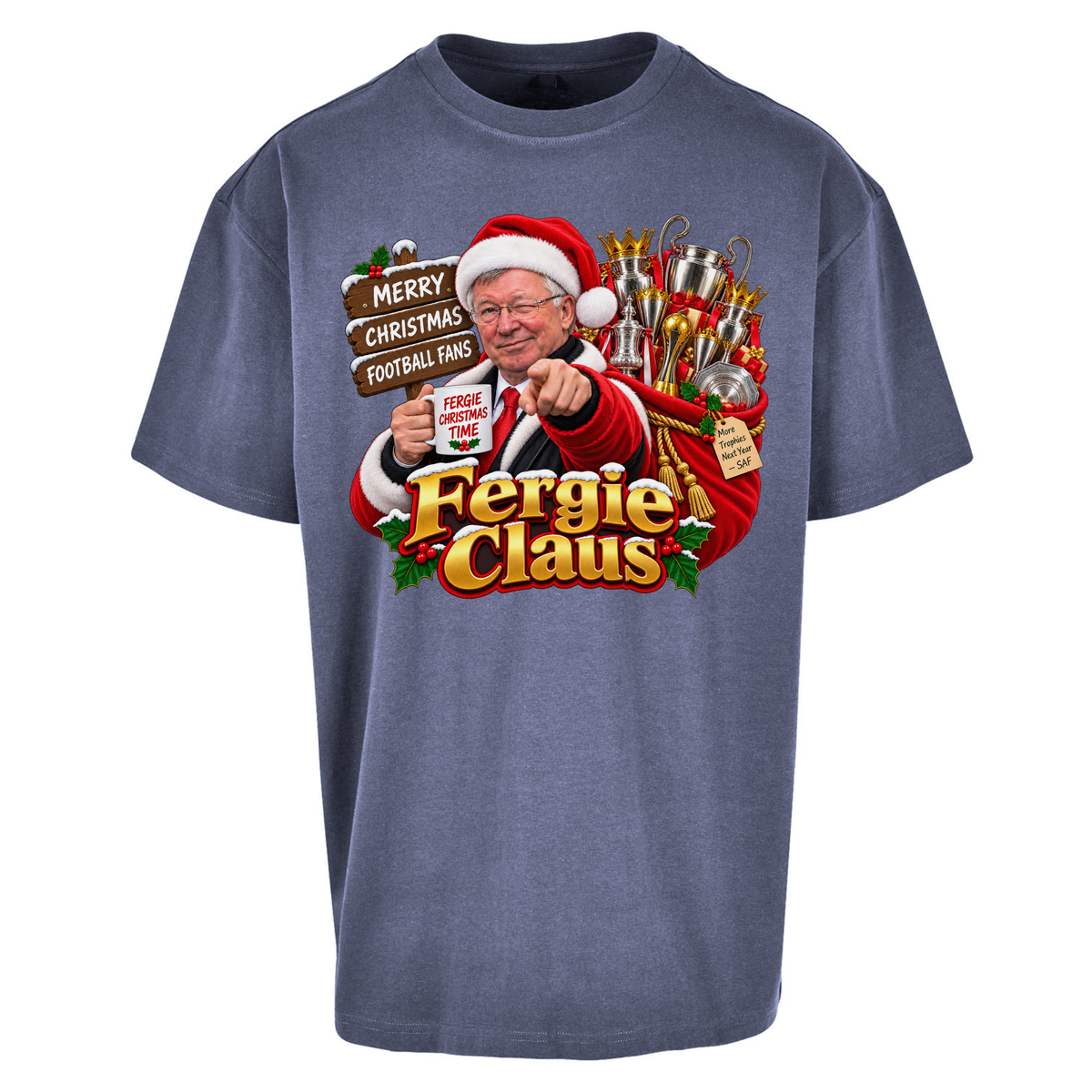 Man United Christmas Oversized T-Shirt