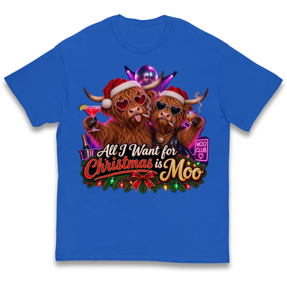 Highland Cow Christmas Moo Kids T-Shirt