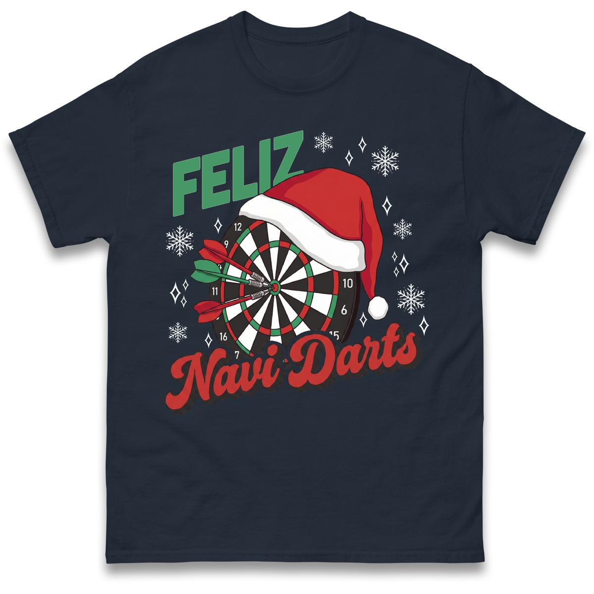 Feliz Navidarts Adult T-Shirt - Christmas Darts Gift