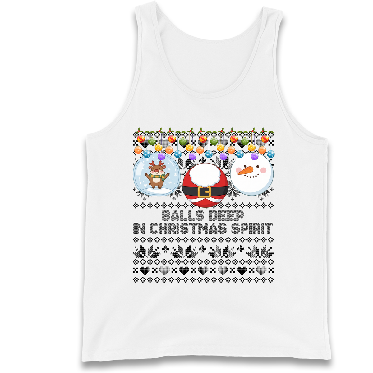 Balls Deep in Christmas Spirit Christmas Jumper Tank Top