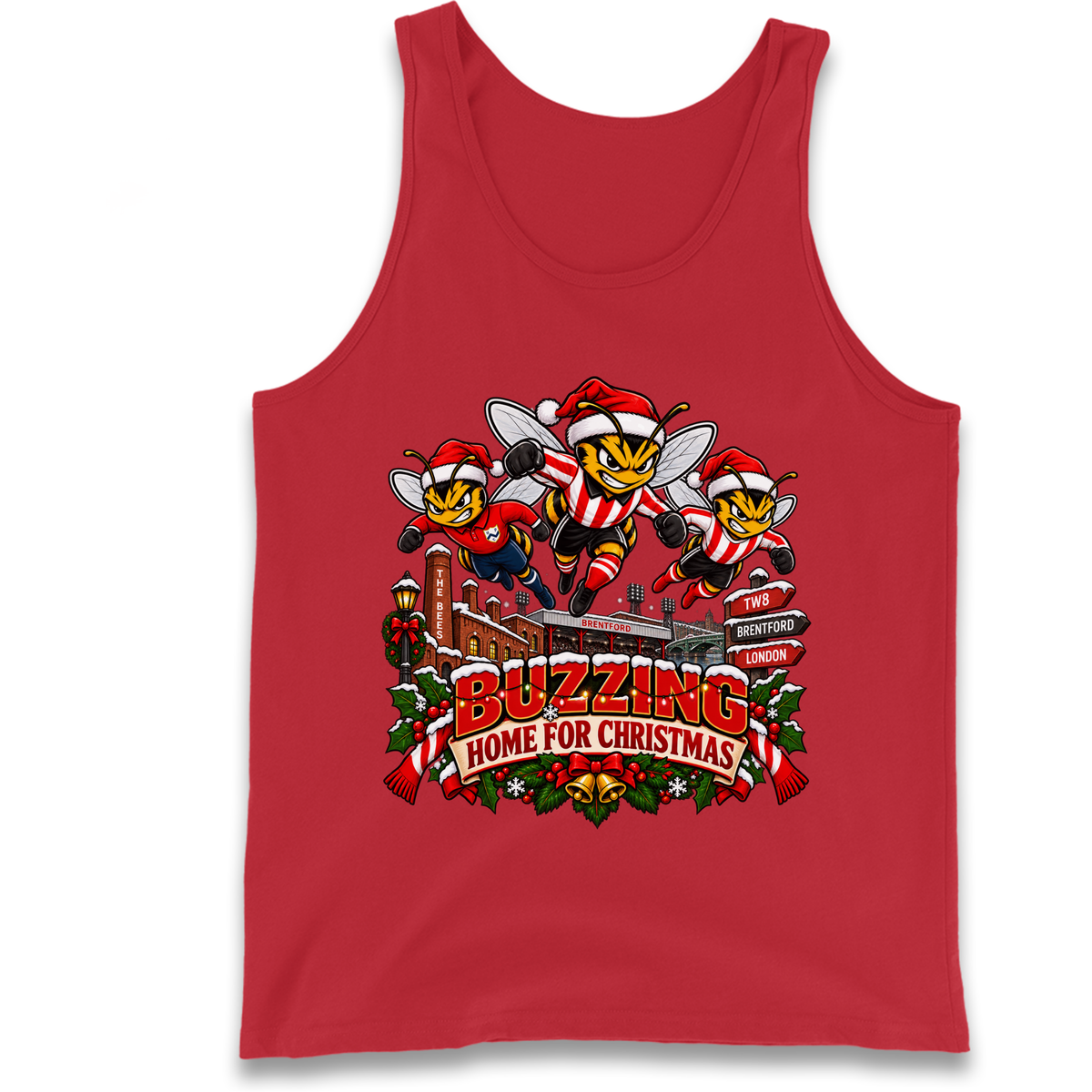 Brentford Football Christmas Tank Top