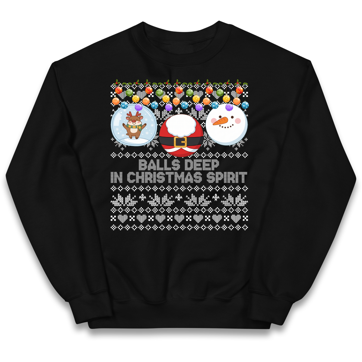 Balls Deep in Christmas Spirit Christmas Jumper Kids Jumper